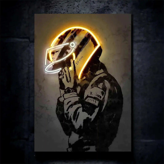 F1 Racing Cars Driver Neon LED Metal Frame â High-Speed Motorsport Art 1 - TURTLEWINGS