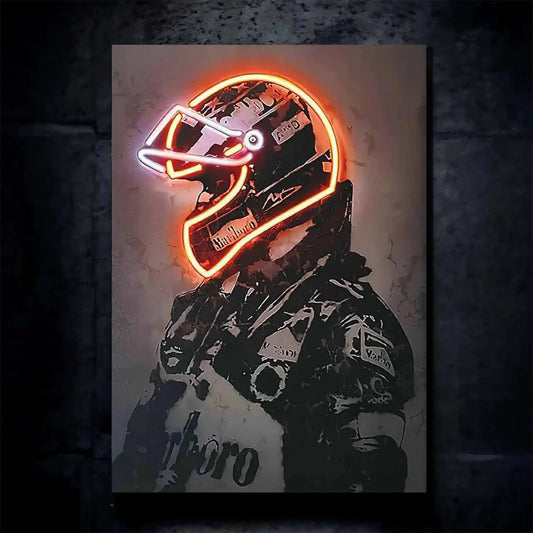 F1 Racing Cars Driver Neon LED Metal Frame â High-Speed Motorsport Art 2 - TURTLEWINGS