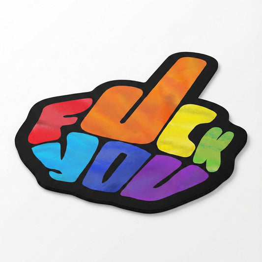 Funky Pop Art Pointing Hand Floor Mat (3 mm Thick) | Colorful Statement Art Mat for Living Room, Studio, Gaming Room & Creative Decor