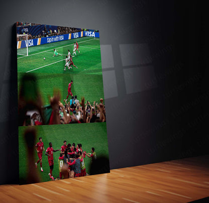 Cristiano Ronaldo FIFA World Cup 2026 Goal Celebration Metal Poster | Portugal Historic Match Collector Wall Art