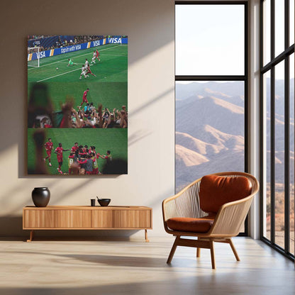 Cristiano Ronaldo FIFA World Cup 2026 Goal Celebration Metal Poster | Portugal Historic Match Collector Wall Art