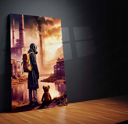 Game Metal Poster | Fallout – The Last Wanderer | Post-Apocalyptic Survival Metal Frame Poster