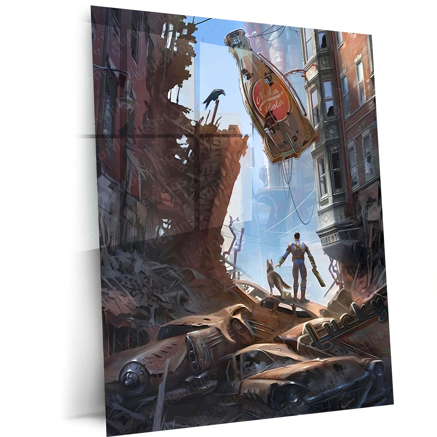 Game Metal Poster | Fallout Metal Frame | Post-Apocalyptic Gaming Wall Art | Premium Metal Poster