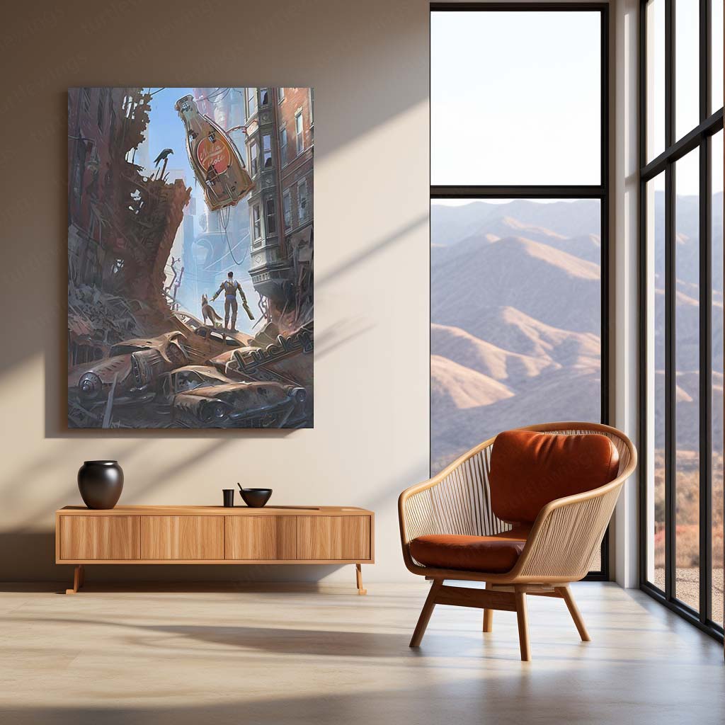 Game Metal Poster | Fallout Metal Frame | Post-Apocalyptic Gaming Wall Art | Premium Metal Poster