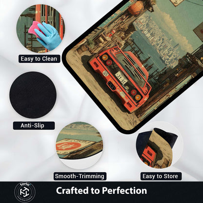 Sports Car Area Flat Rug | Supercar Design Floor Mat | Anti Slip Washable Door Mat for Bedroom, Living Room, Gaming Room Decor | 3 mm Thin Flat Rug