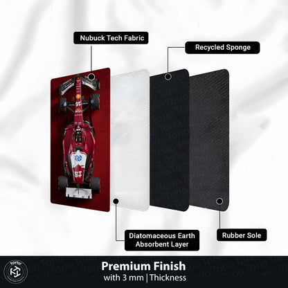 Ferrari SF-25 Formula 1 Floor Mat (3 mm Thick) | F1 Racing Car Bedroom Bedside Runner for Automotive Home Decor 01