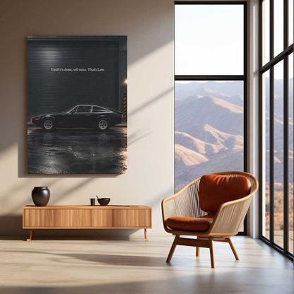Car Metal Poster | Ferrari 365 GTC4 Midnight Metal Poster | Vintage Supercar Motivation Wall Art | “Until It’s Done, Tell None” Metal Print