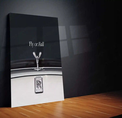 Quote Metal Poster | Rolls-Royce – Fly or Fall | Luxury Mindset Metal Frame - TURTLEWINGS