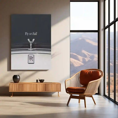 Quote Metal Poster | Rolls-Royce – Fly or Fall | Luxury Mindset Metal Frame - TURTLEWINGS