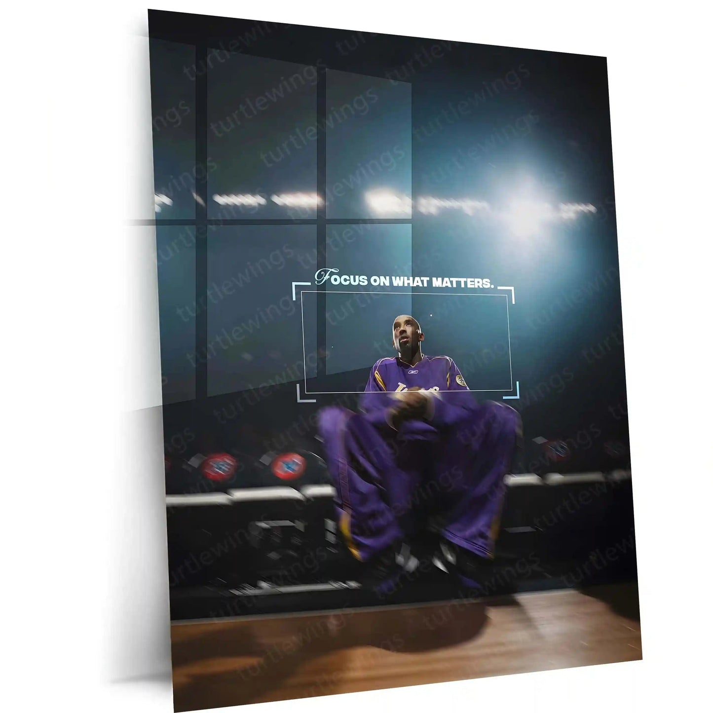 Quote Metal Poster | Kobe Bryant – Focus on What Matters Metal Frame | Mamba Mentality Focus Wall Art | Basketball Motivation Quote Metal Poster - TURTLEWINGS