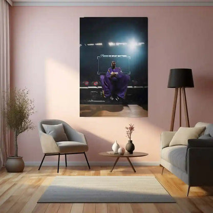 Quote Metal Poster | Kobe Bryant – Focus on What Matters Metal Frame | Mamba Mentality Focus Wall Art | Basketball Motivation Quote Metal Poster - TURTLEWINGS