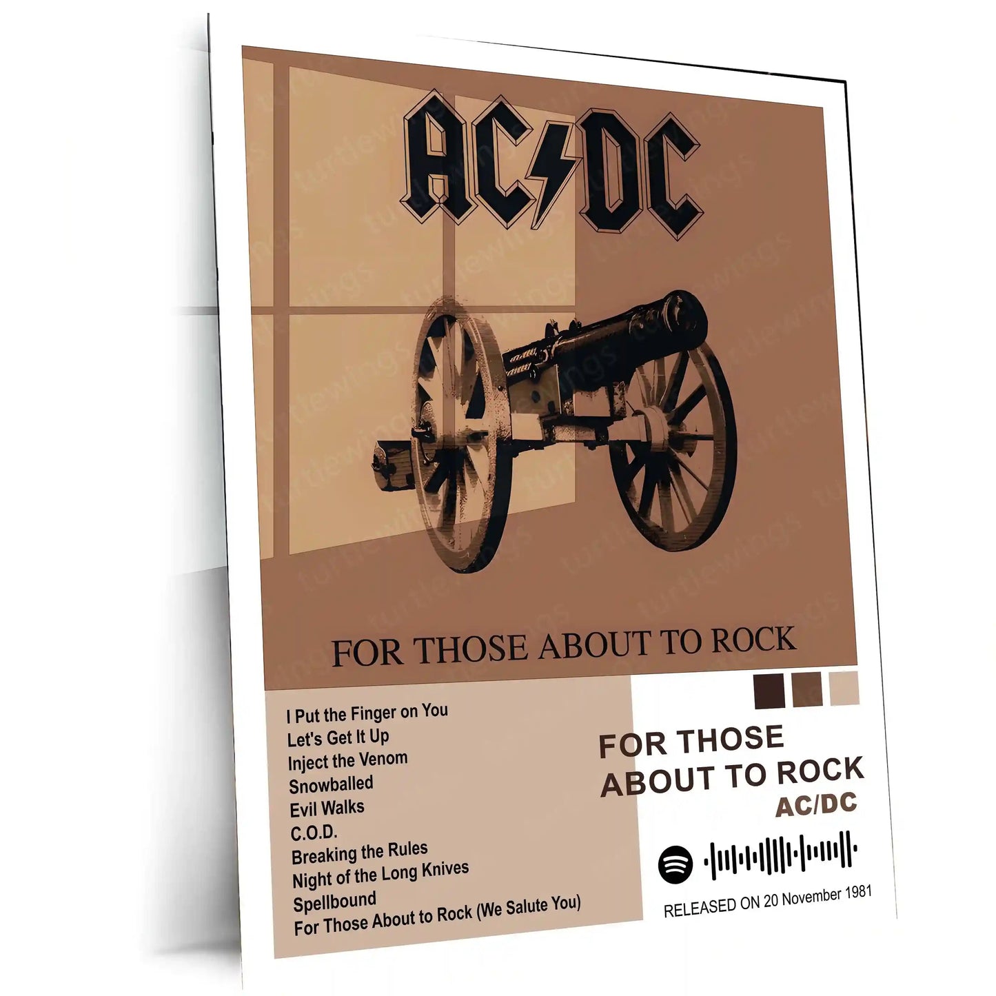 AC/DC Complete Album Collection | Set of 10 | Set of 8 | Set of 4 | Metal Frame Posters High Voltage. Pure Rock Energy. Legendary Wall Statement. - TURTLEWINGS