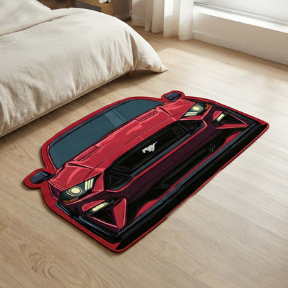 Ford Mustang GT Rubber Mat | Anti-Slip 3mm Absorbent Car-Style Flat Rug | Easy Clean Waterproof Automotive Designer Mat for Home & Garage