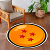 Four Star Dragon Ball Round Flat Rug | Anime Inspired Orange Circle Floor Mat | Anti-Slip 3 mm Absorbent Flat Rug for Bedroom, Gaming Room & Otaku Decor