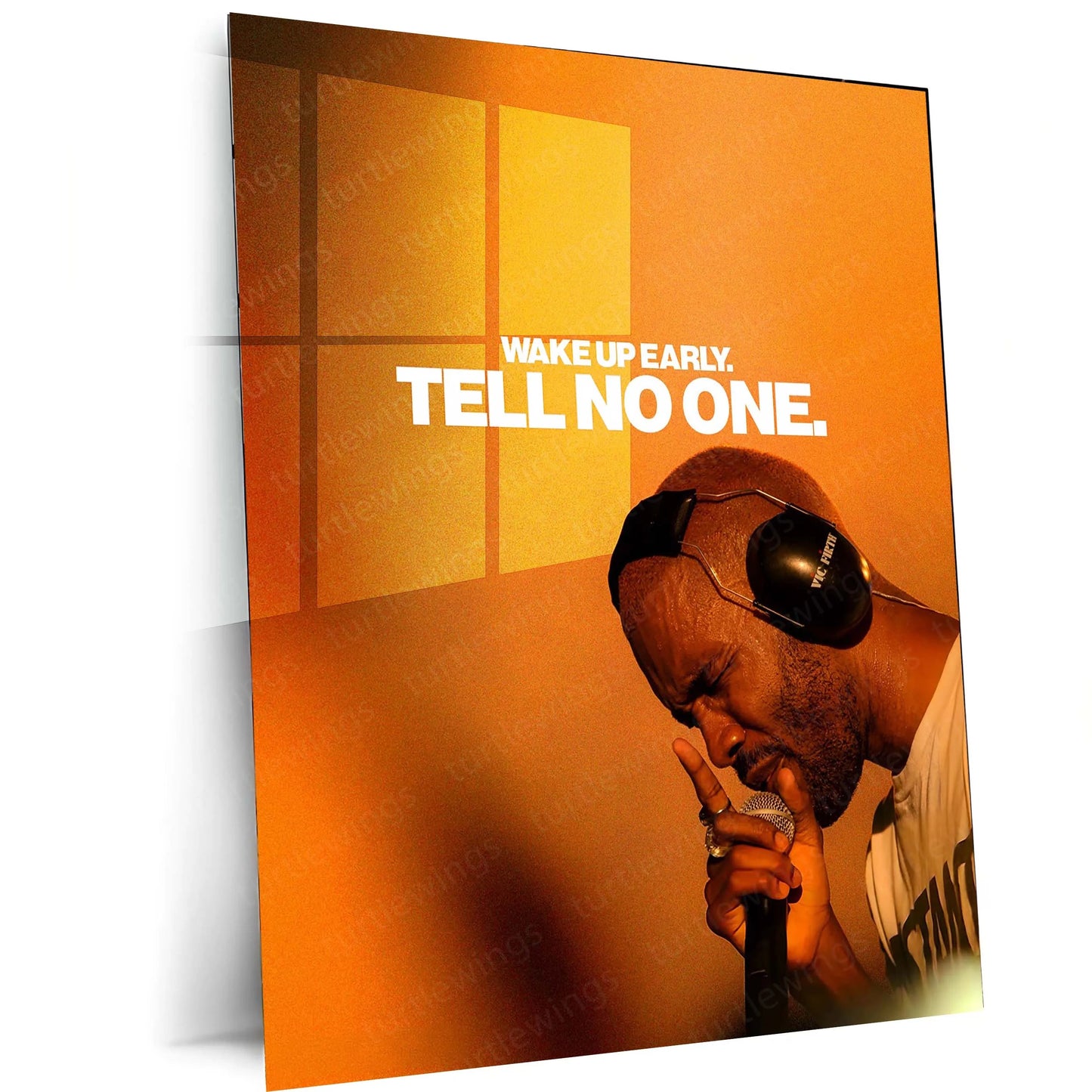 Quote Metal Poster | Frank Ocean | “Wake Up Early. Tell No One.” | Silent Hustle Metal Poster - TURTLEWINGS