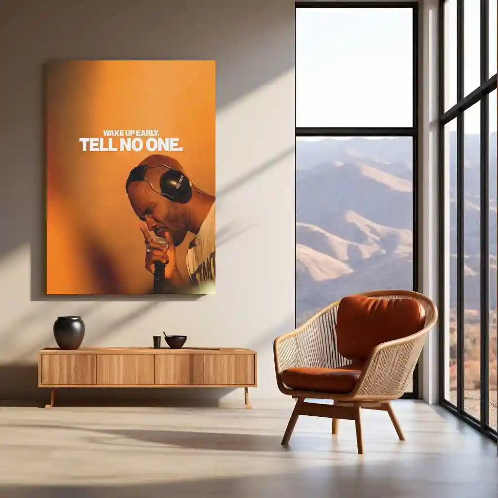 Quote Metal Poster | Frank Ocean | “Wake Up Early. Tell No One.” | Silent Hustle Metal Poster - TURTLEWINGS