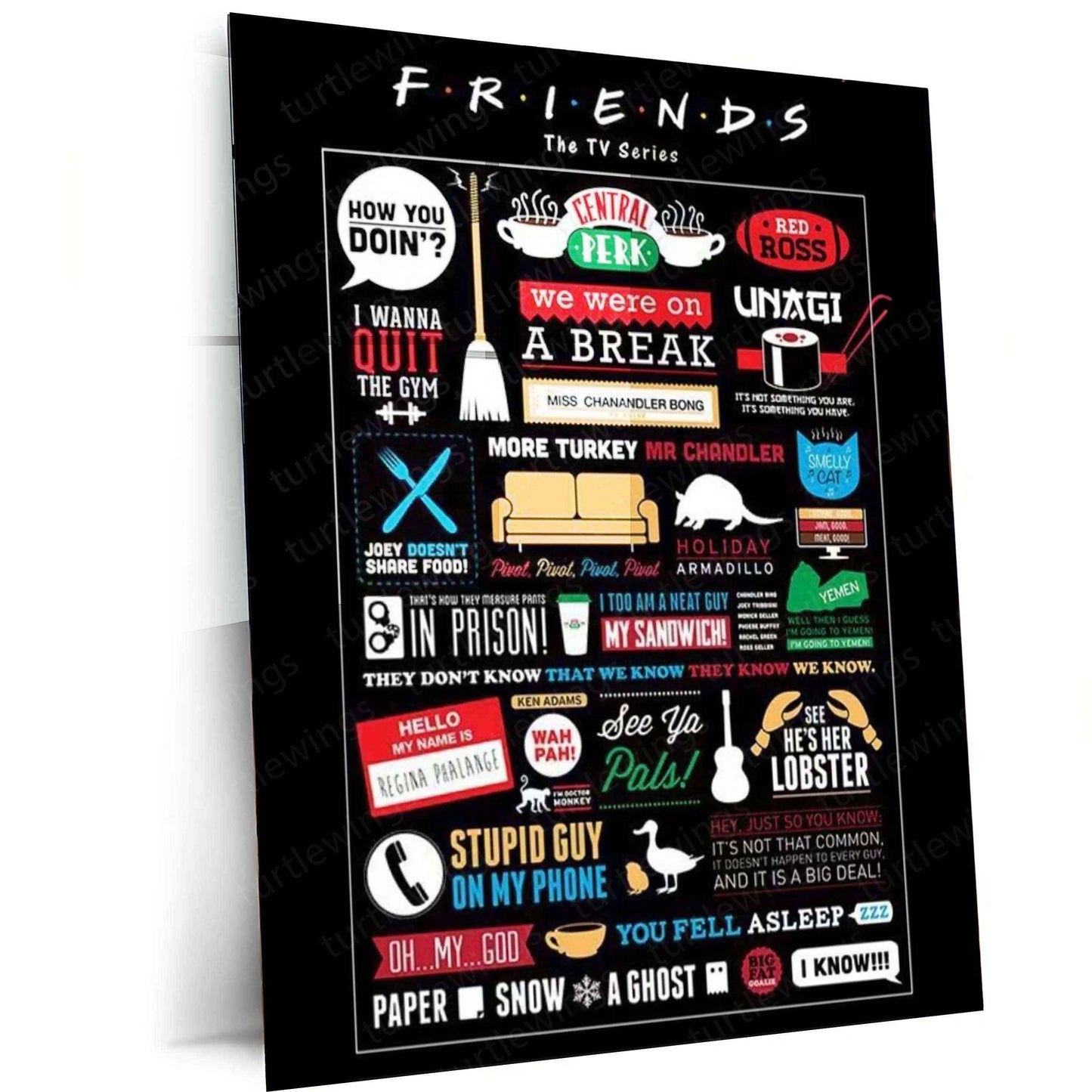 Friends Series Metal Poster – Iconic TV Show Wall Art 1 - TURTLEWINGS