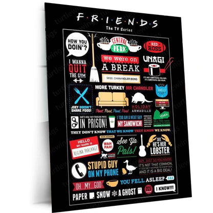 Friends Series Metal Poster – Iconic TV Show Wall Art 1 - TURTLEWINGS