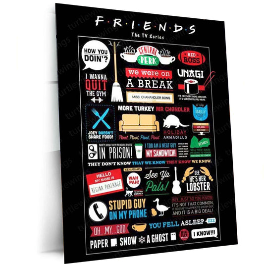 Friends Series Metal Poster – Iconic TV Show Wall Art 1 - TURTLEWINGS