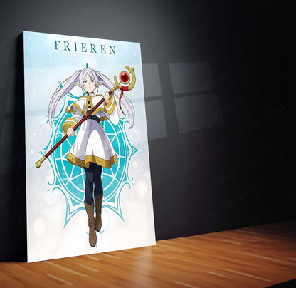 Anime Metal Poster | Frieren: Beyond Journey’s End – Eternal Mage of Time | Anime Fantasy Metal Frame Poster