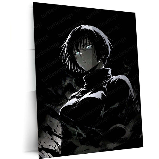 Anime Metal Poster | Fubuki One Punch Man Dark Monochrome Wall Art