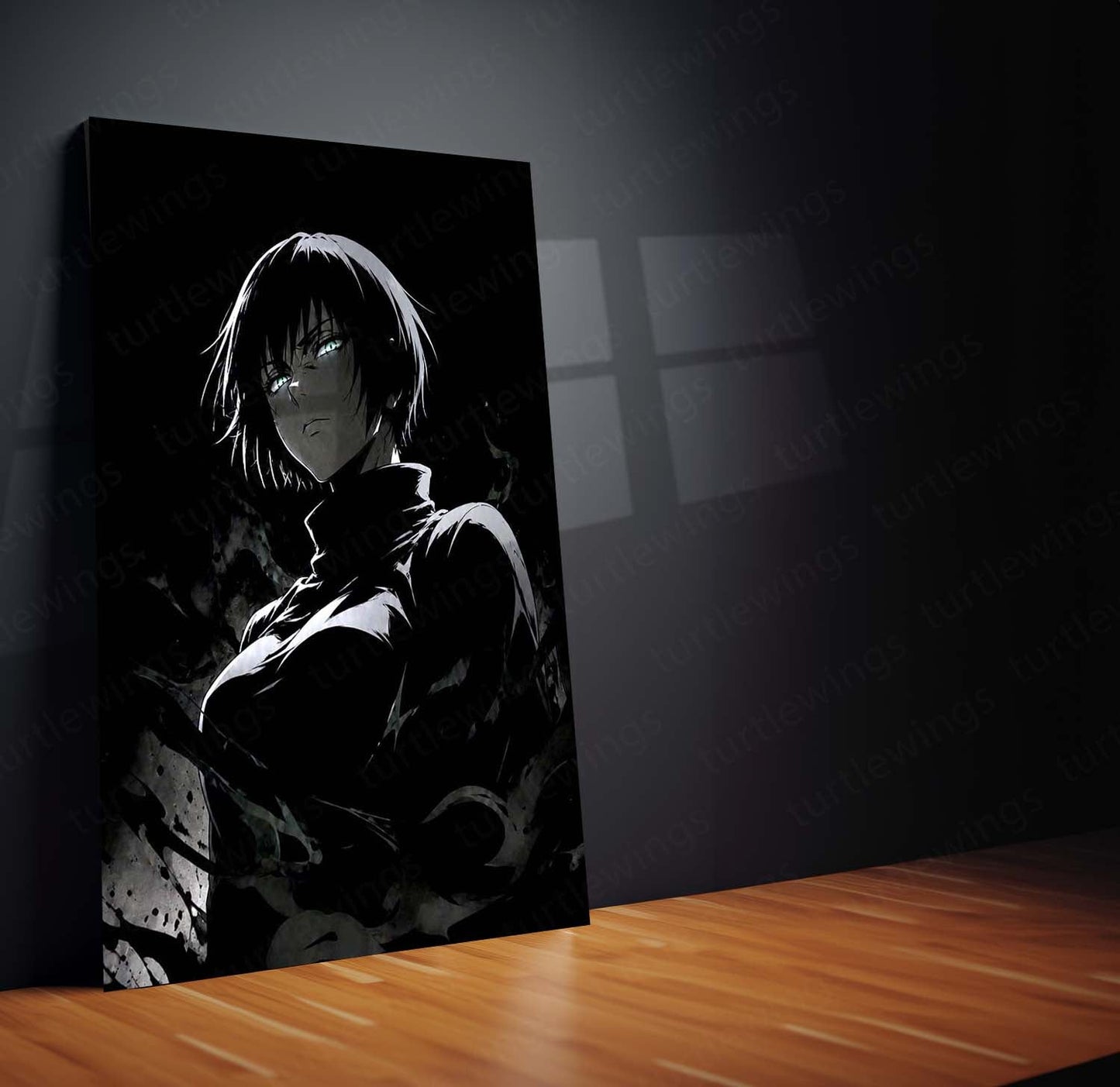 Anime Metal Poster | Fubuki One Punch Man Dark Monochrome Wall Art