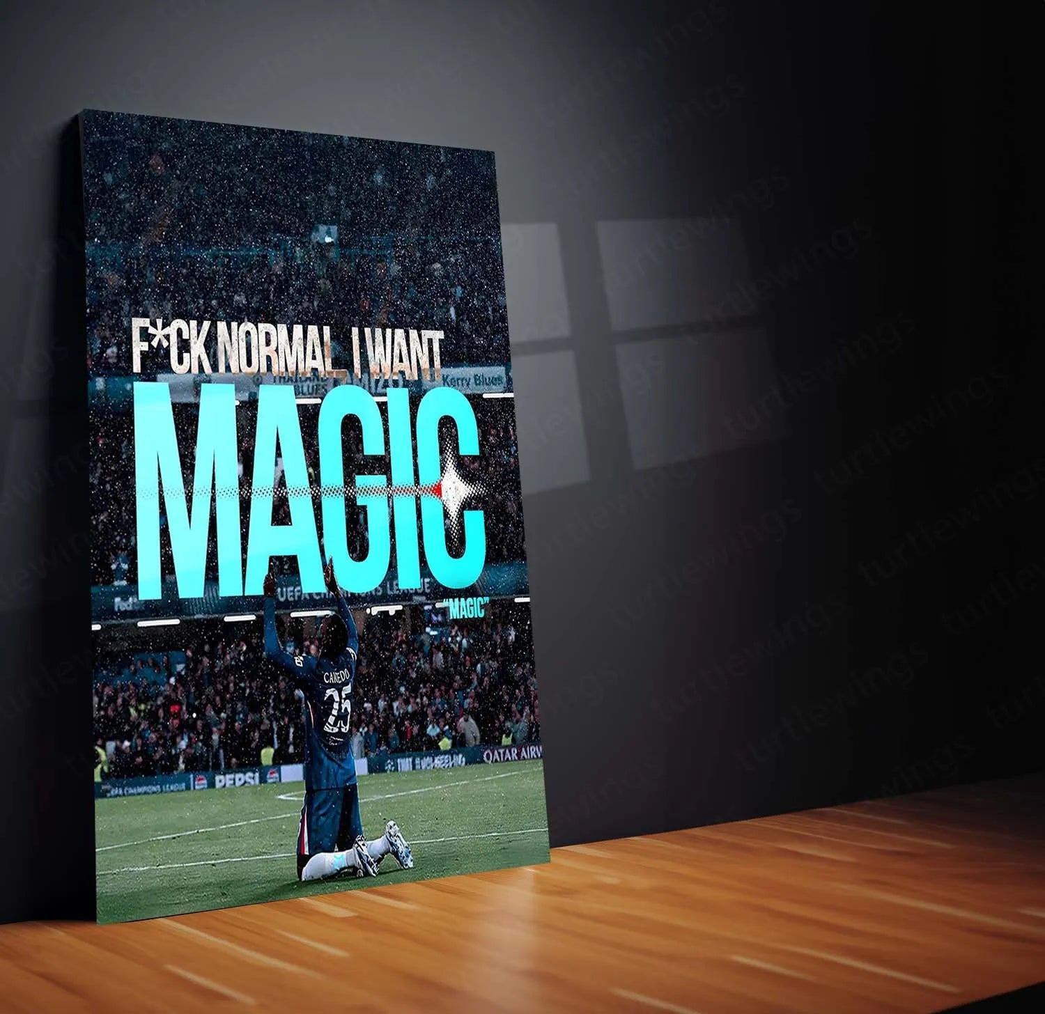 Quote Metal Poster | Moisés Caicedo – Fuck Normal, Be Magic Metal Frame Fearless Football Mentality Wall Art | Modern Game Changer Quote Metal Poster - TURTLEWINGS 