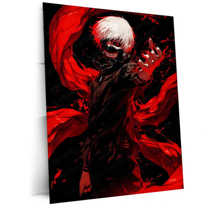 Anime Metal Poster | Tokyo Ghoul – Ken Kaneki Shadow Metal Poster | Dark Anime Wall Frame - TURTLEWINGS