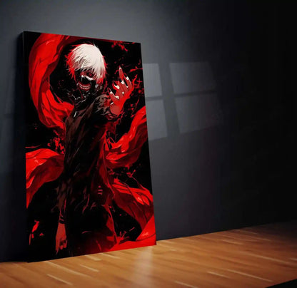 Anime Metal Poster | Tokyo Ghoul – Ken Kaneki Shadow Metal Poster | Dark Anime Wall Frame - TURTLEWINGS