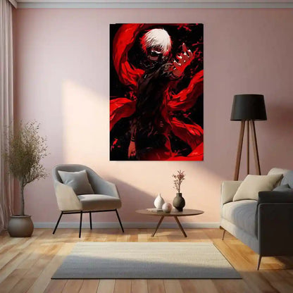 Anime Metal Poster | Tokyo Ghoul – Ken Kaneki Shadow Metal Poster | Dark Anime Wall Frame - TURTLEWINGS