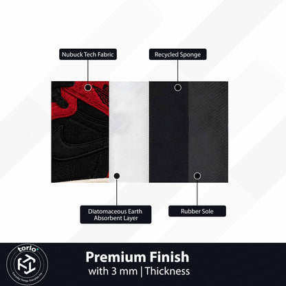 Air Jordan 1 High "Bred" Cut-out Flat Rug | Iconic Red & Black Sneaker Flat Rug | Premium Streetwear Room Decor