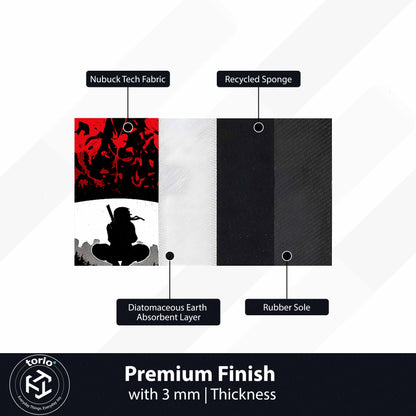 Itachi Uchiha Sharingan Symbol Cut-out Flat Rug | Naruto Akatsuki Anime Flat Rug | Premium Ninja Gaming Room Decor