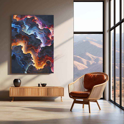 Neon City Aerial View – Futuristic Topography Metal Poster - TURTLEWINGS