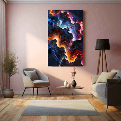 Neon City Aerial View – Futuristic Topography Metal Poster - TURTLEWINGS