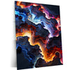 Neon City Aerial View – Futuristic Topography Metal Poster