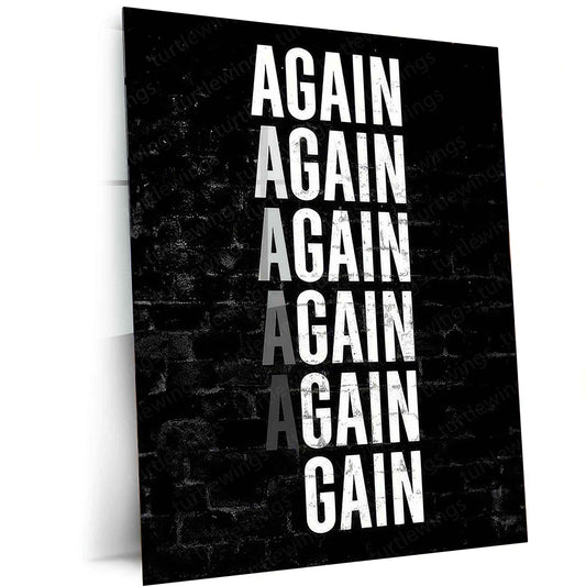 Gym Quote Metal Poster – Motivational Fitness Wall Art | Hustle & Strength Decor - TURTLEWINGS