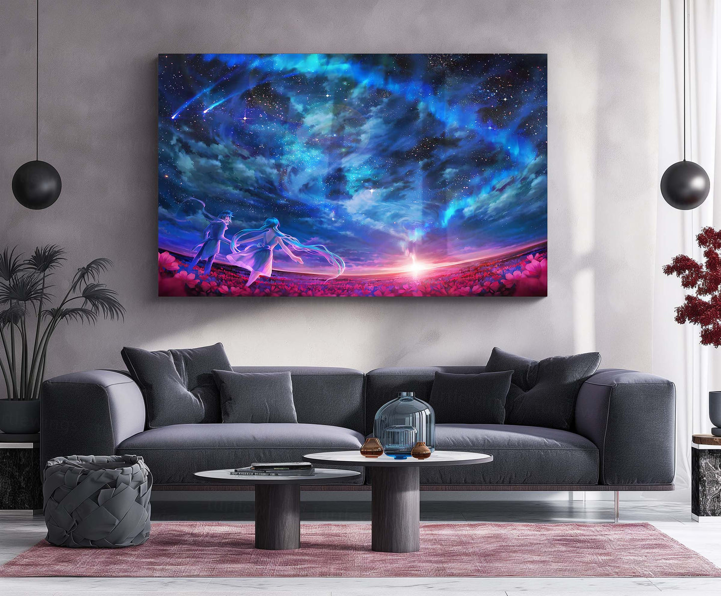 Galaxy Couple Under the Stars – Celestial Romance Metal Poster