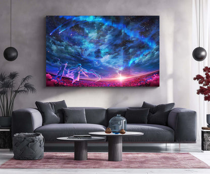 Galaxy Couple Under the Stars – Celestial Romance Metal Poster