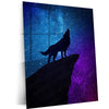 Galaxy Wolf Metal Poster | Cosmic Wolf Silhouette Wall Art  Mystical Night Sky Wildlife Metal Frame by TurtleWings