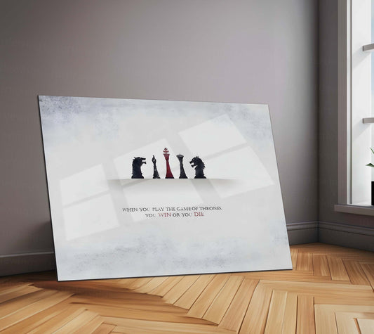 Quote Metal Poster | Throne Strategy – Chess & Power Quote Metal Poster