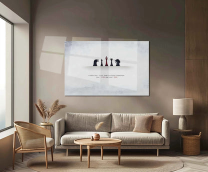 Quote Metal Poster | Throne Strategy – Chess & Power Quote Metal Poster