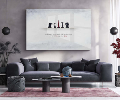 Quote Metal Poster | Throne Strategy – Chess & Power Quote Metal Poster