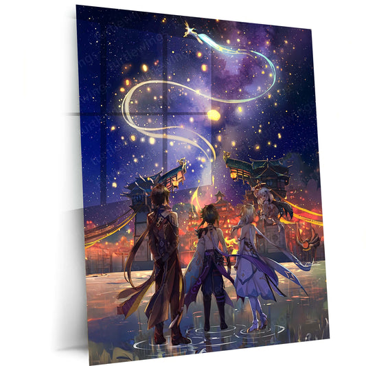 Anime Metal Poster | Genshin Impact Metal Frame – Lantern Rite Edition | Premium Anime Metal Poster