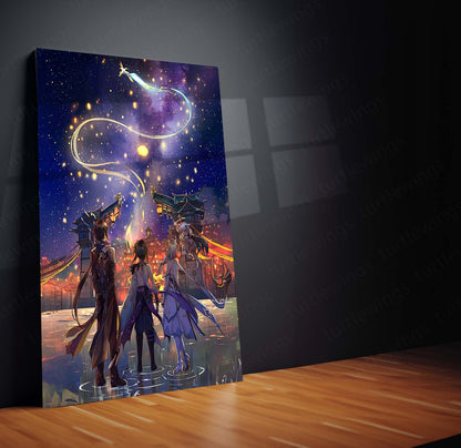 Anime Metal Poster | Genshin Impact Metal Frame – Lantern Rite Edition | Premium Anime Metal Poster