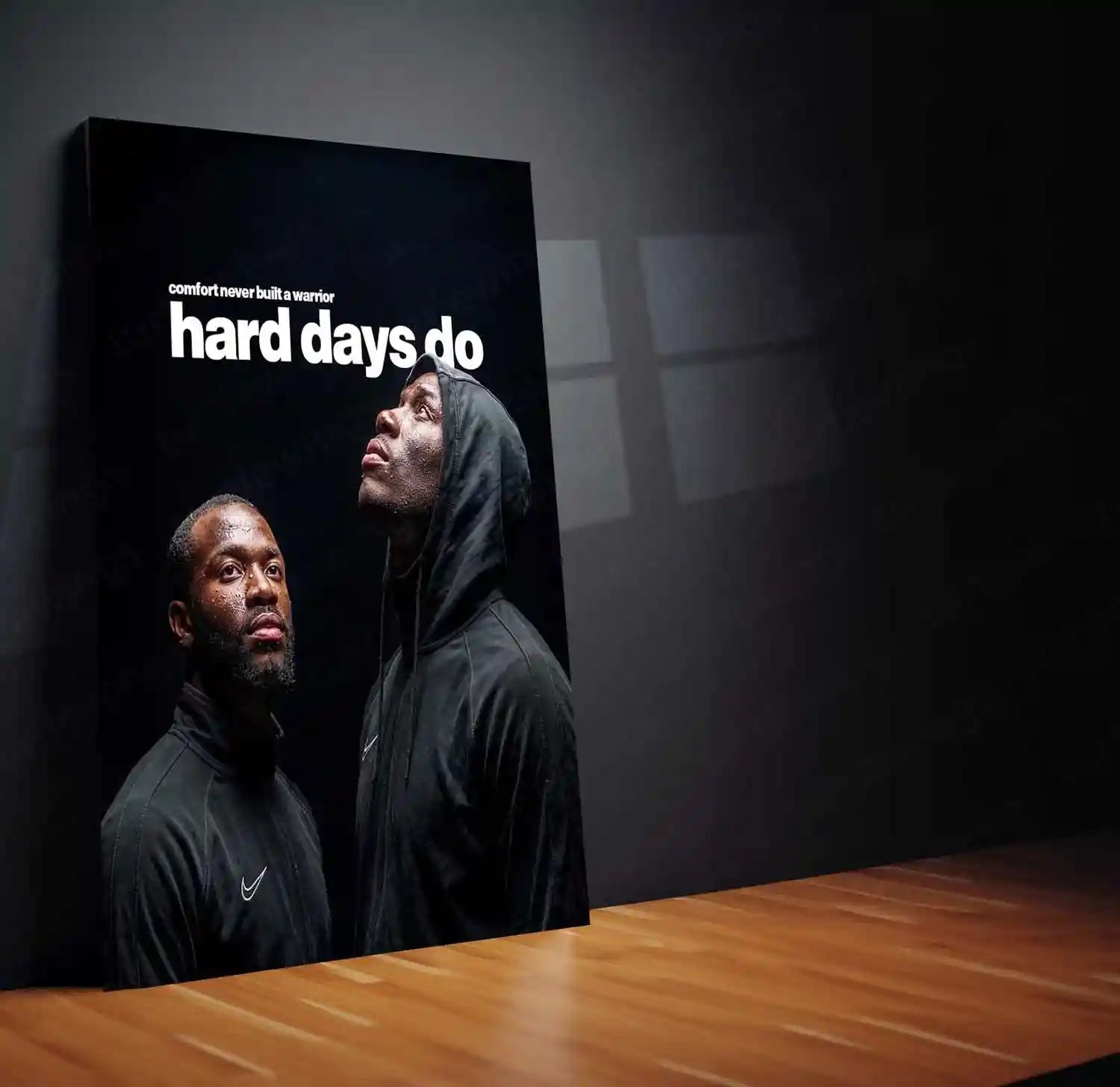 Quote Metal Poster | Ghetts & Dave | “Comfort Never Built a Warrior Hard Days Do.” | Hard Days Mindset Metal Poster - TURTLEWINGS