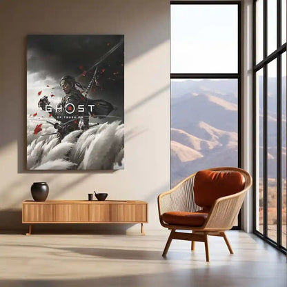 Ghost of Tsushima | Samurai Honor Gaming Metal Frame Warrior Code, Silent Resolve & Cinematic Power Wall Art - TURTLEWINGS 