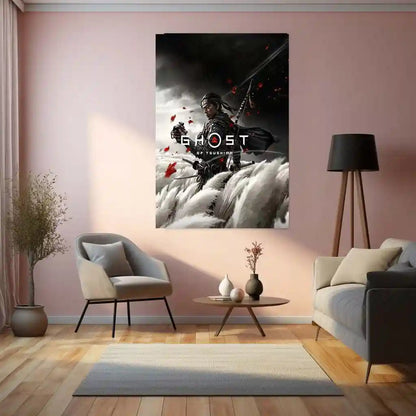 Ghost of Tsushima | Samurai Honor Gaming Metal Frame Warrior Code, Silent Resolve & Cinematic Power Wall Art - TURTLEWINGS 