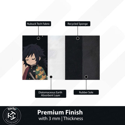 Giyu Tomioka Demon Slayer Area Flat Rug | Moonlit Hashira Anime Area Flat Rug | Premium Anime Bedroom & Gaming Room Floor Decor