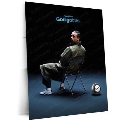 Quote Metal Poster | Leroy Sane – God Got Us Metal Frame Faith, Calm Confidence & Trust the Process Football Wall Art | Modern Belief Quote Metal Poste - TURTLEWINGS 