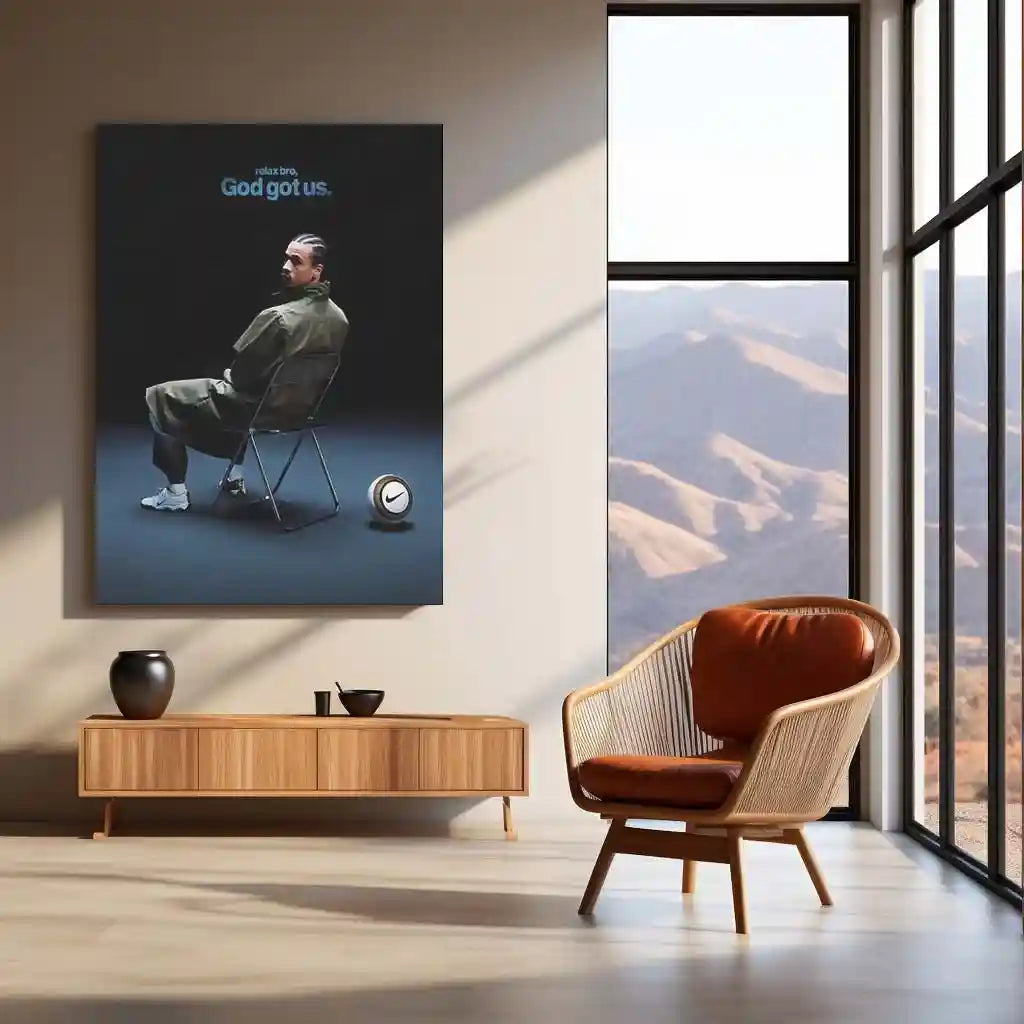 Quote Metal Poster | Leroy Sane – God Got Us Metal Frame Faith, Calm Confidence & Trust the Process Football Wall Art | Modern Belief Quote Metal Poste - TURTLEWINGS 